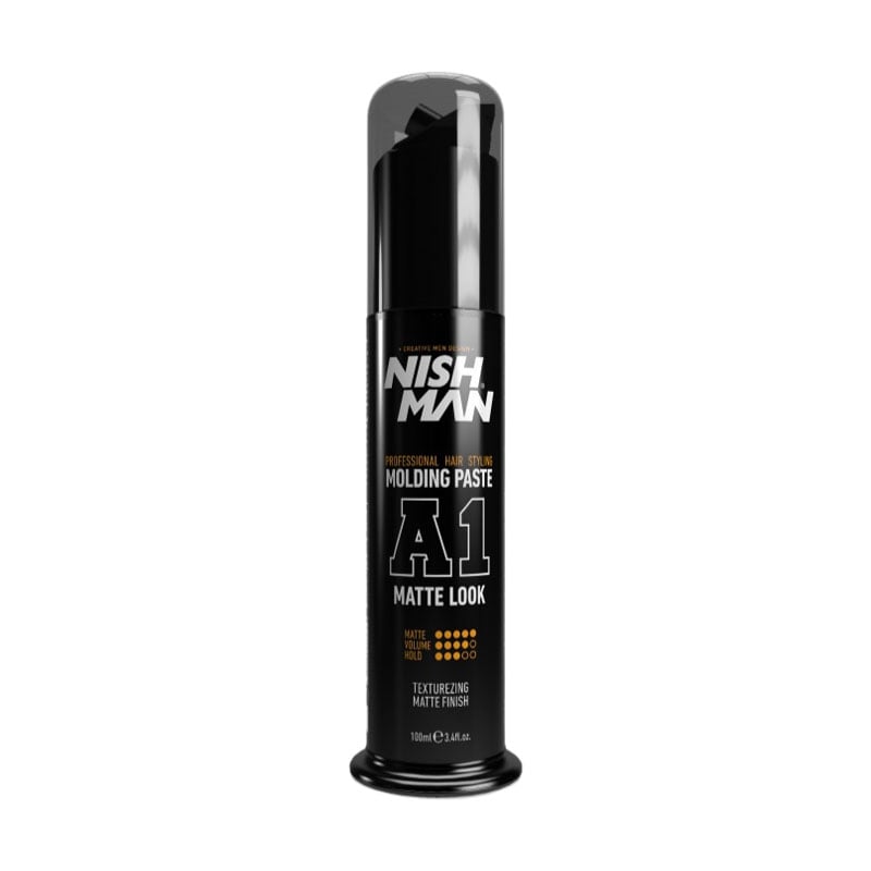 Чоловіча матова паста для укладання волосся Nishman Matte Paste A1 Сильна фіксація, в тубі, 100 мл